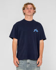 Rusty Mens Competition 2.0 Short Sleeve T-Shirt - Navy Blue