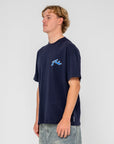 Rusty Mens Competition 2.0 Short Sleeve T-Shirt - Navy Blue
