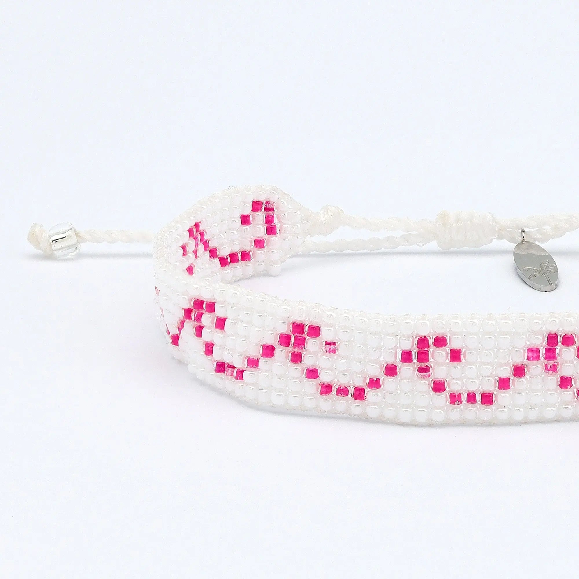 Pineapple Island Melayang Wave Beaded Bracelet - White/Pink