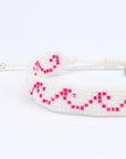 Pineapple Island Melayang Wave Beaded Bracelet - White/Pink