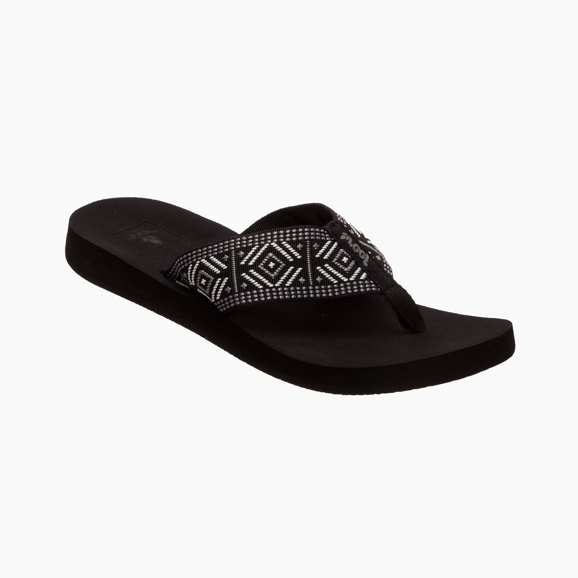 Reef Spring Woven Flip Flops - Black/White - ManGo Surfing