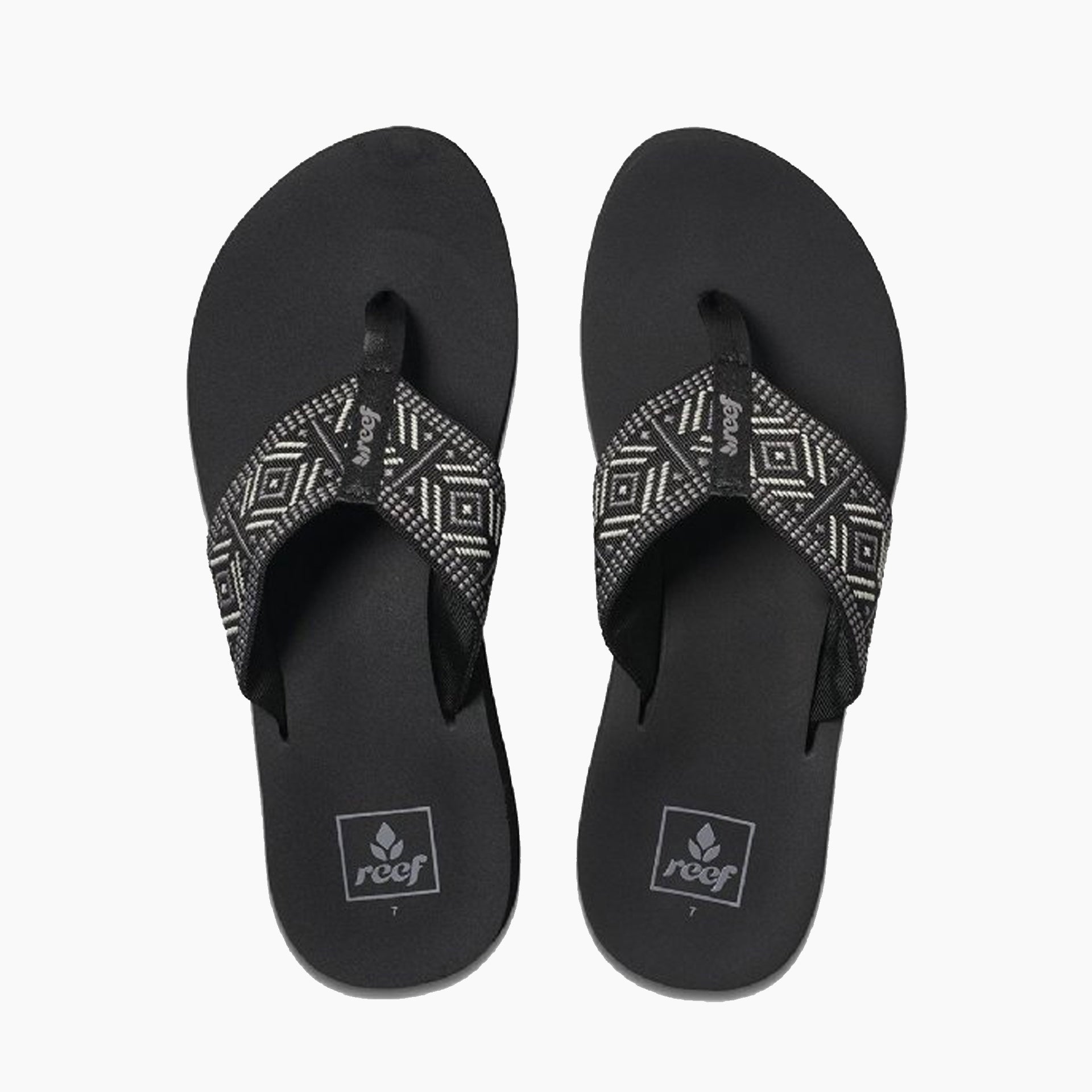 Reef Spring Woven Flip Flops - Black/White - ManGo Surfing