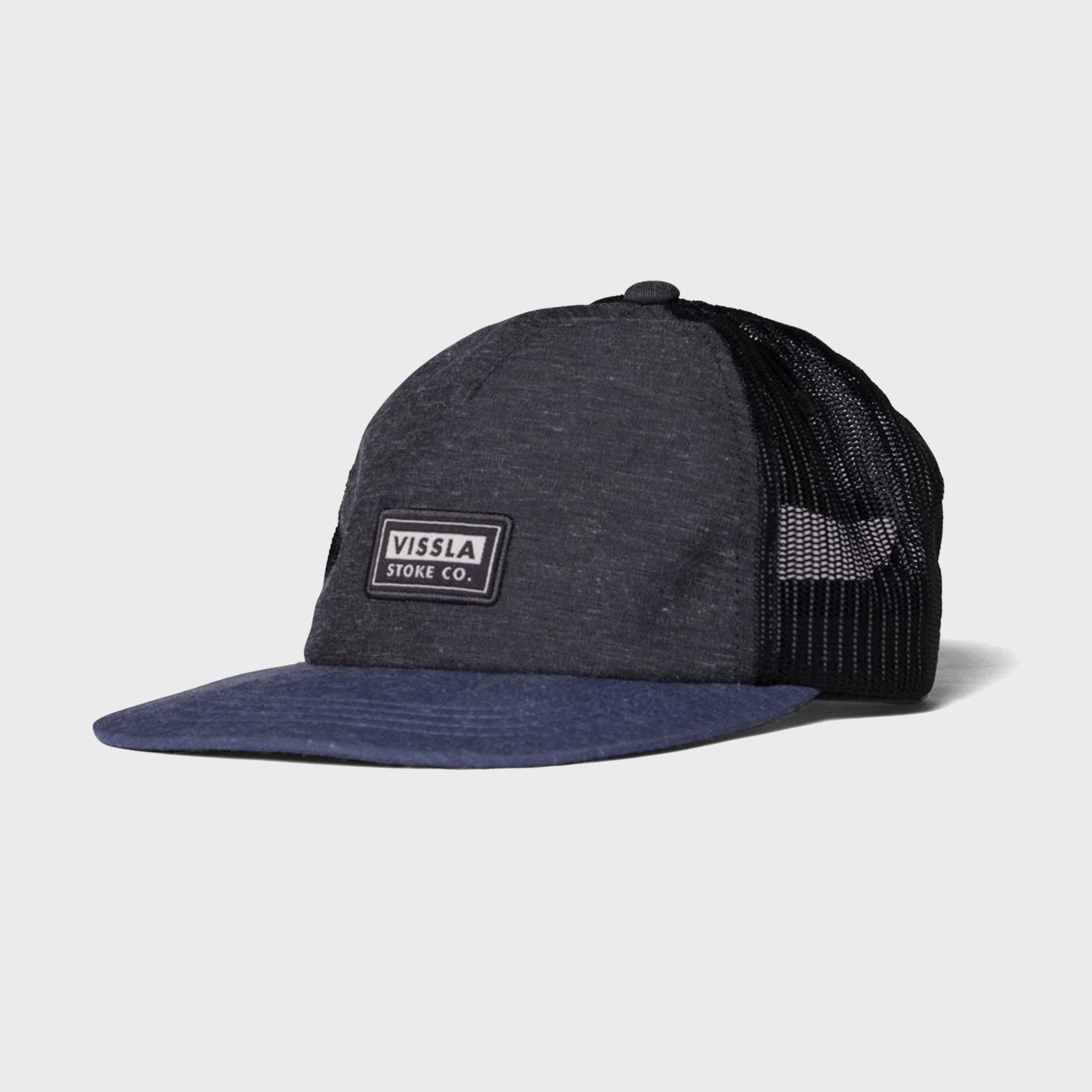 Vissla Lay Day Eco Trucker 2 Hat - One Size - Black/Navy - ManGo Surfing