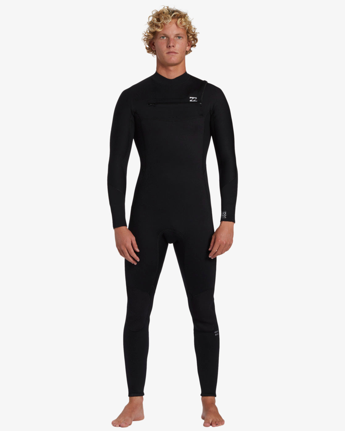 Billabong Mens 3/2mm Foil Chest Zip Wetsuit - Black - ManGo Surfing