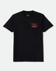 Brixton Linwood Standard T-Shirt - Black/Metal Bronze/Red Mahogany