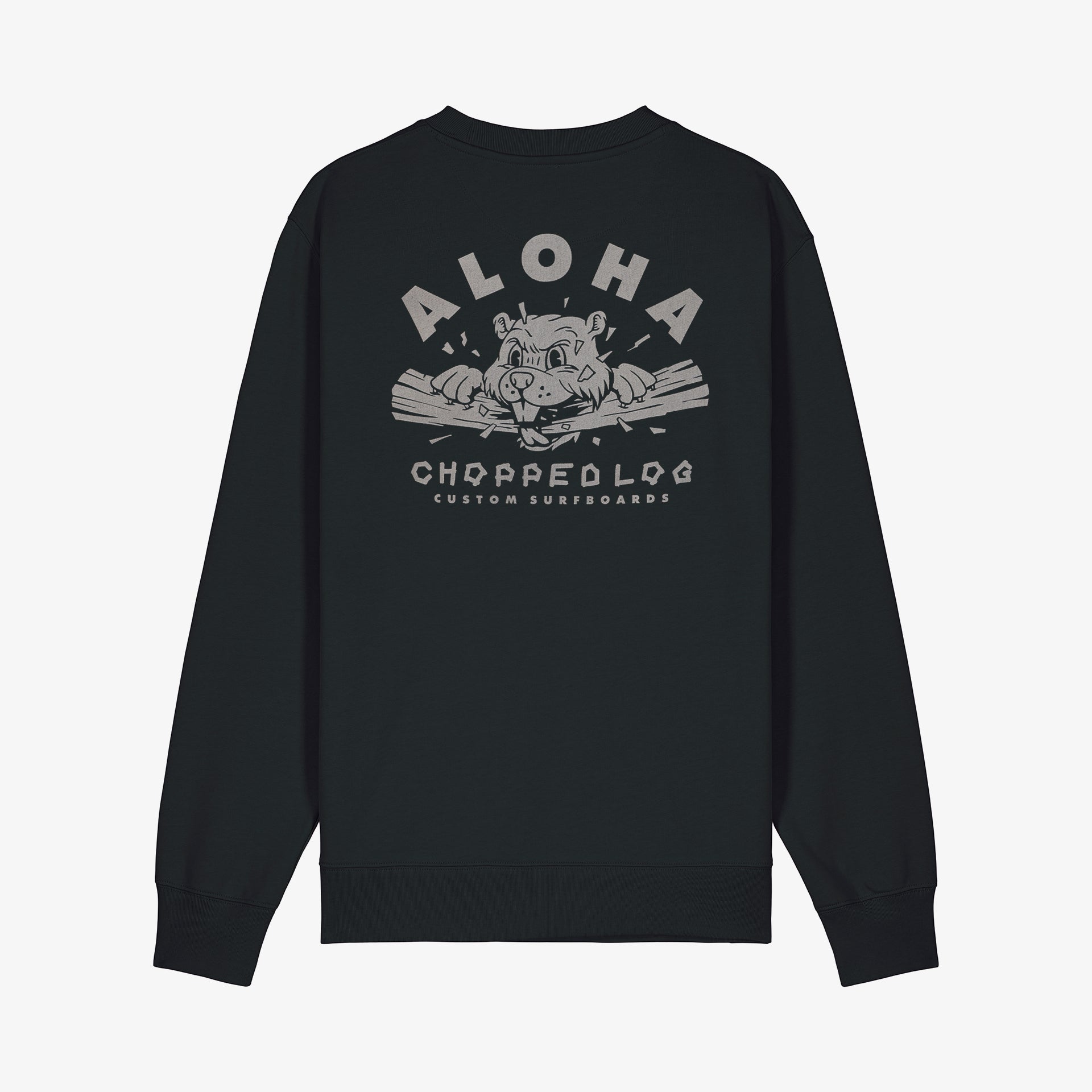 aloha kids crew sweatshirt beaver graphic illustration long boarding