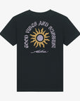 aloha kids t shirt good vibes and sunshine black boho