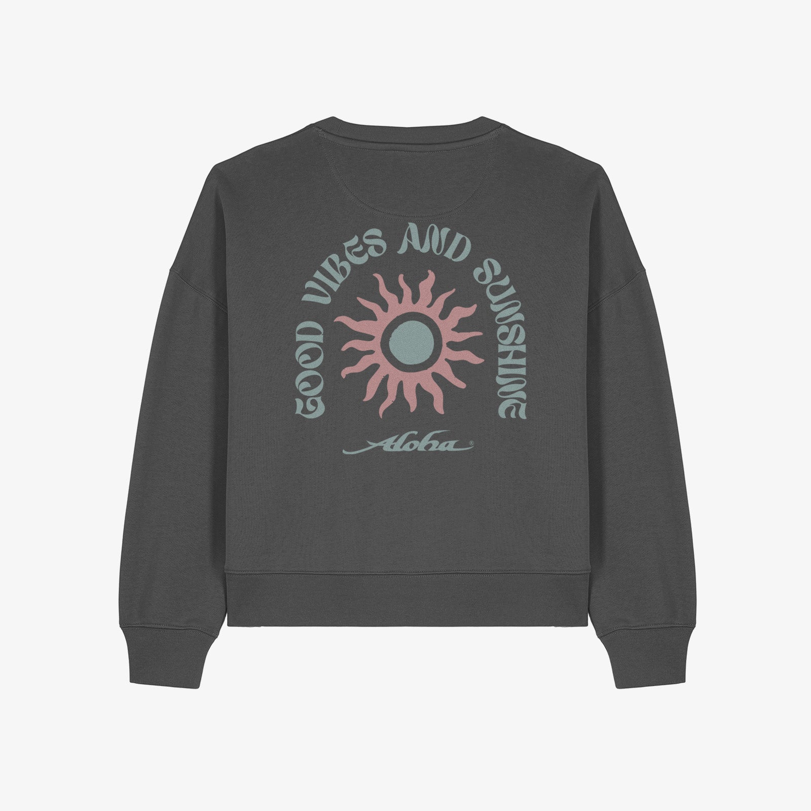 Aloha Womens Good Vibes Long Sleeve Crew Sweatshirt - Storm Grey