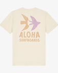 aloha kids surfboards bird abstract boho t shirt