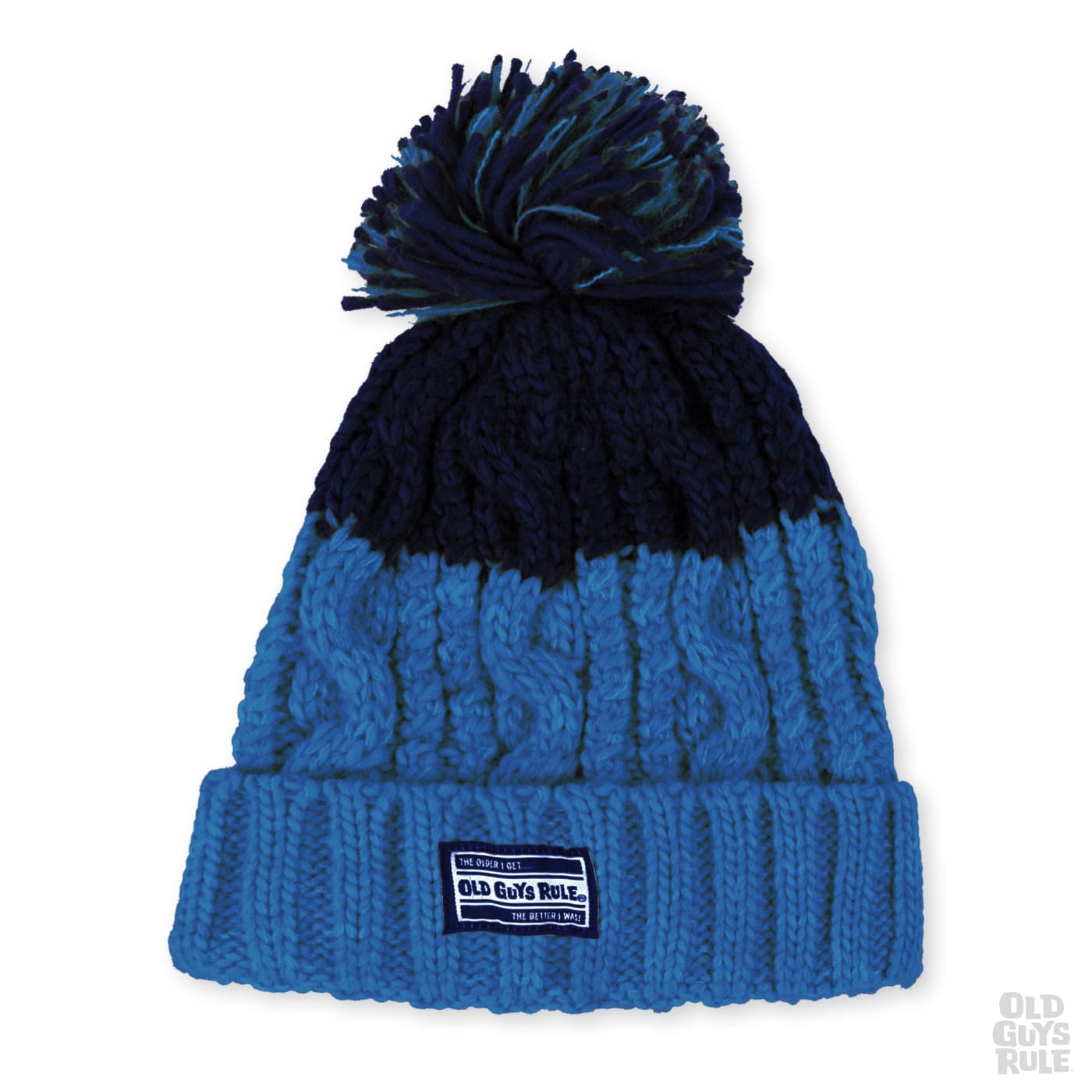 Old Guys Rule Apres Knit Beanie Hat - One Size - Navy/Azure Blue