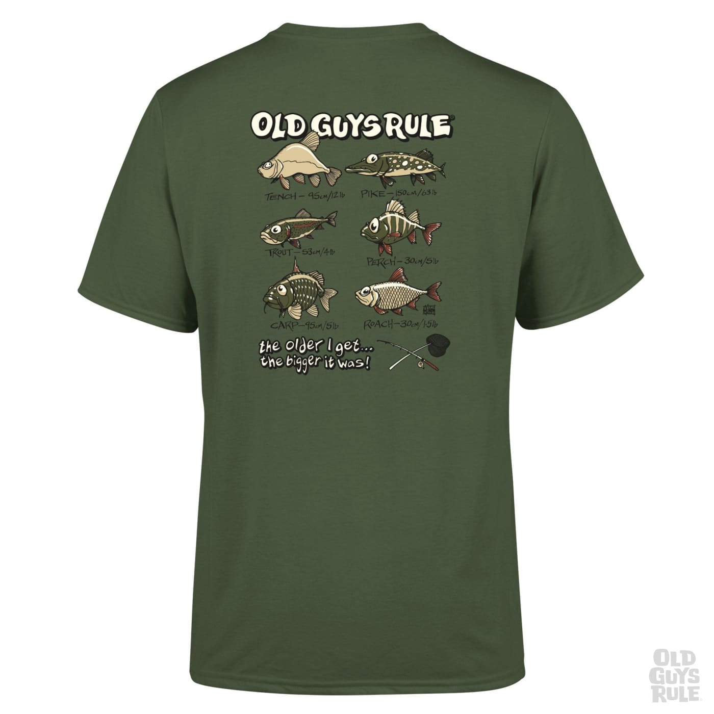 Old Guys Rule &#39;Bigger Fish II&#39; T-Shirt - Military Green