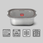 Steel Food Box - Grey/Red - Assorted Sizes (Small, Medium and Large) - ManGo Surfing
