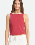 Brixton Womens Carefree Organic Garment Dye Cropped Tank - Robust Red