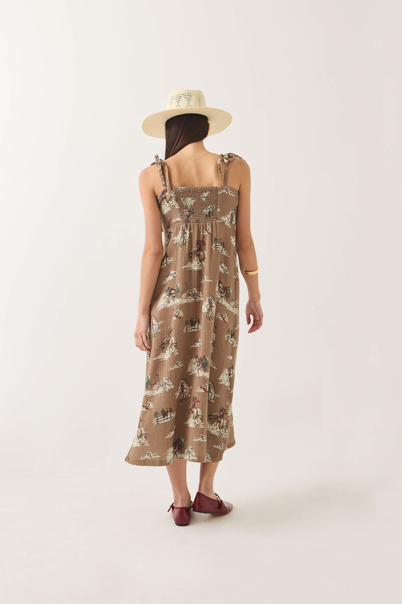 Brixton Womens The Tie Dress - Mid Century Cowboy Print