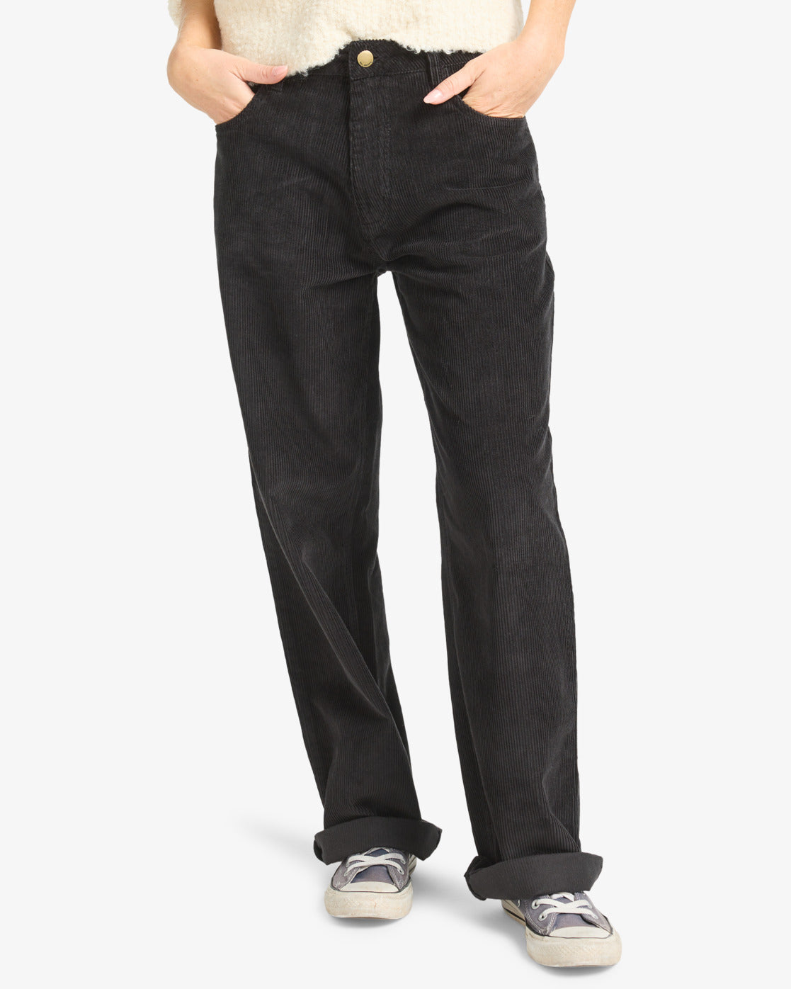 Billabong Womens Midtown Corduroy Trousers - Black Sands