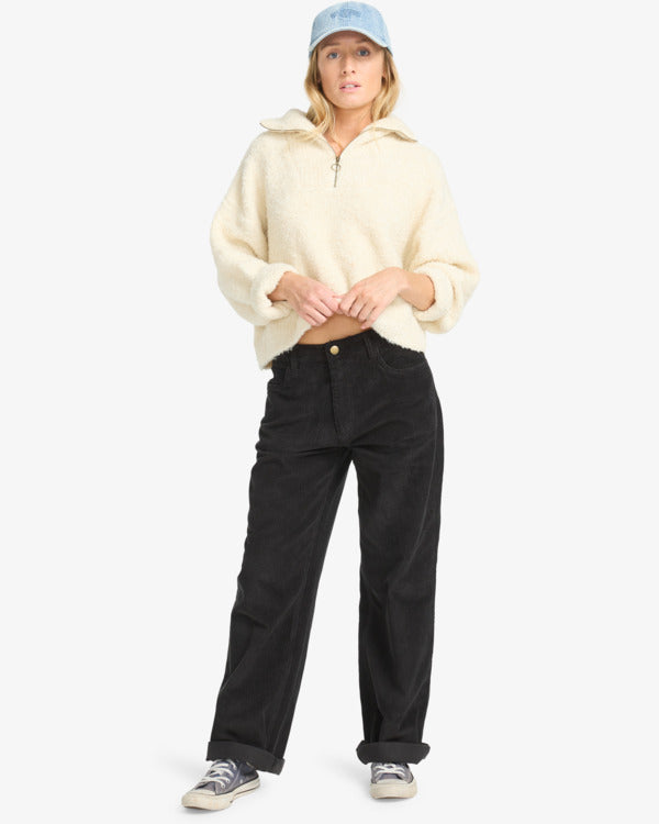 Billabong Womens Midtown Corduroy Trousers - Black Sands