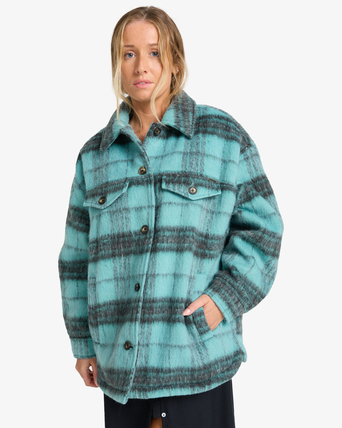 Billabong Womens Lucky Star Oversized Trucker Jacket - Misty Blue