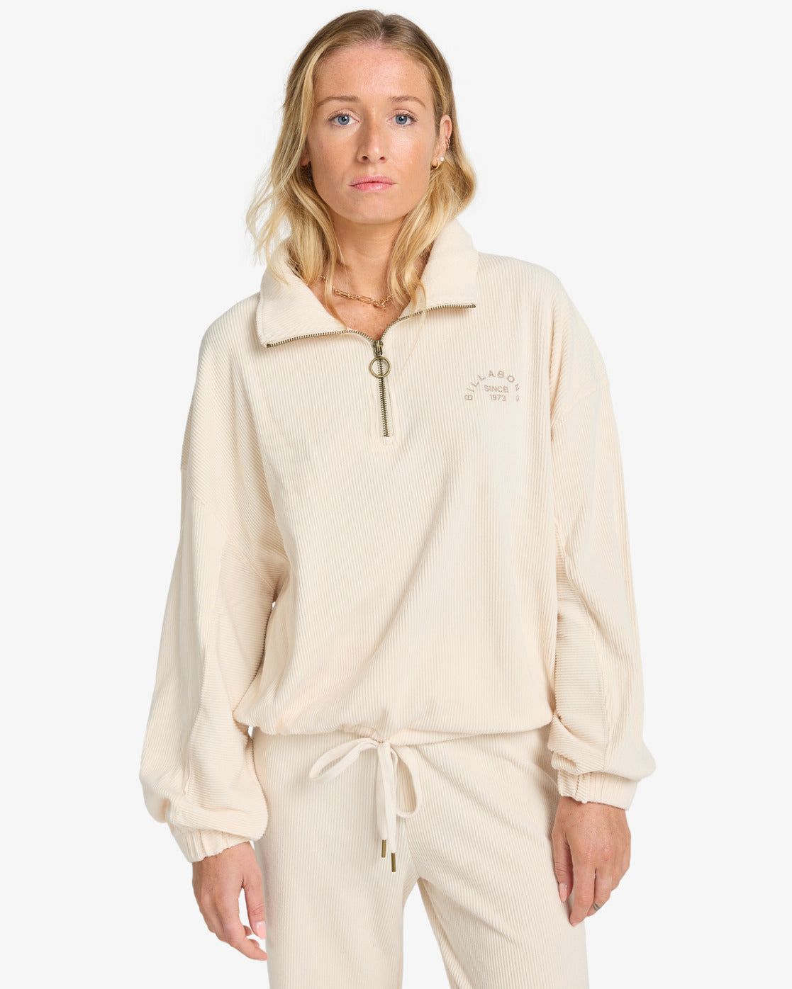 Billabong Womens Coffee Time Rib Knit Top - Whitecap