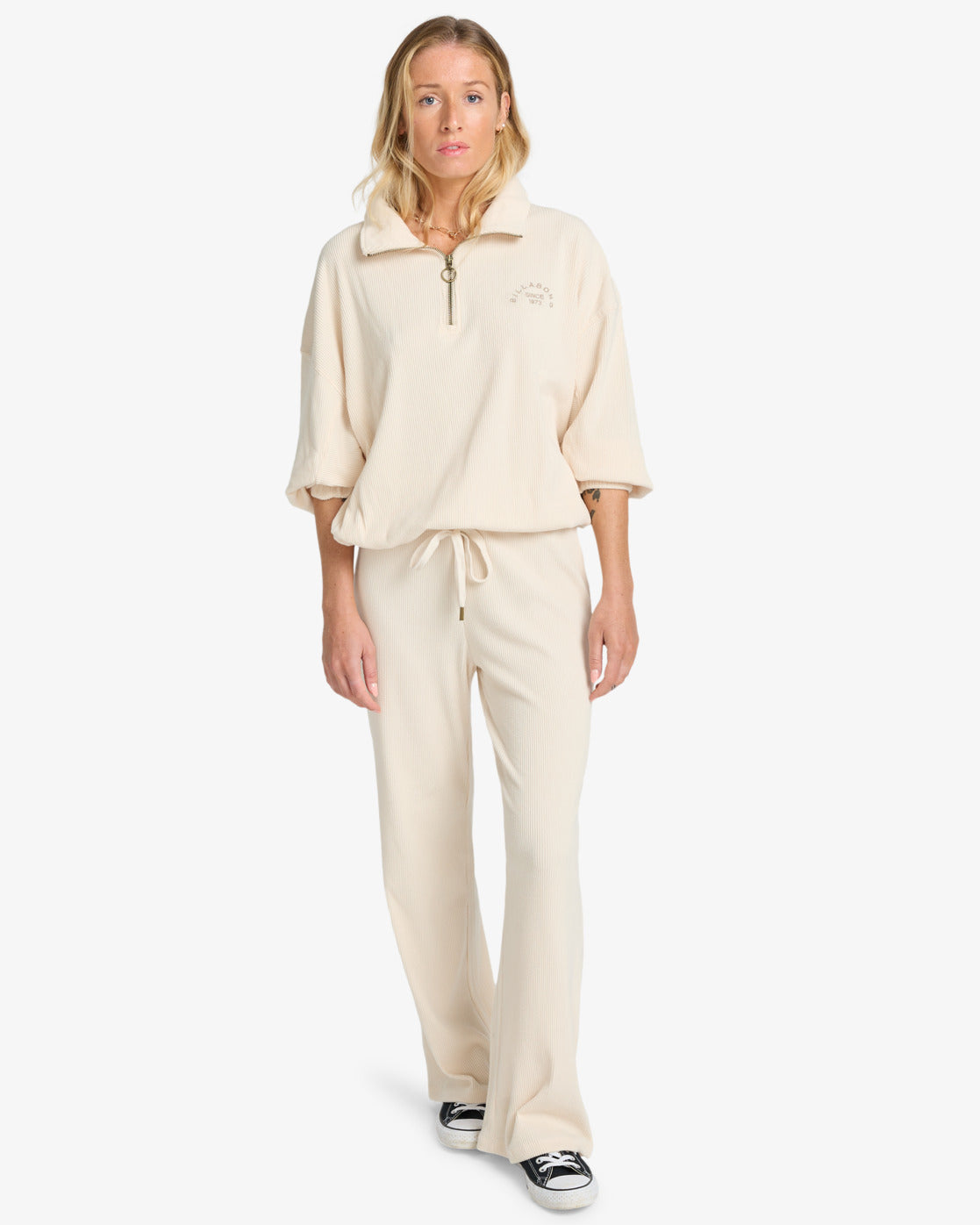 Billabong Womens Coffee Time Rib Knit Top - Whitecap