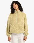 Billabong Womens Time Off Half Zip Pullover Sweatshirt - Wasabi