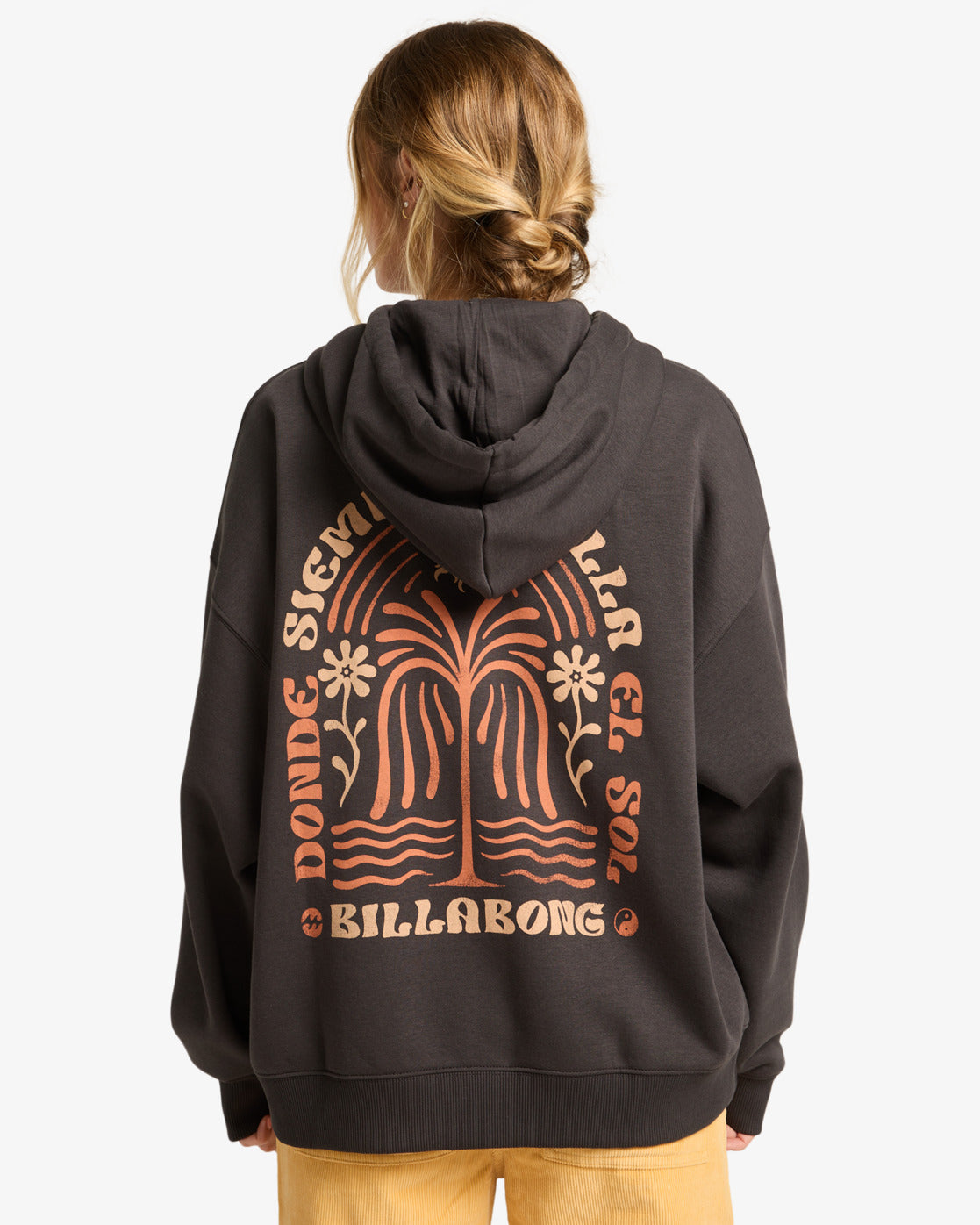 Billabong Womens El Sol Zip Up Hoodie - Off Black
