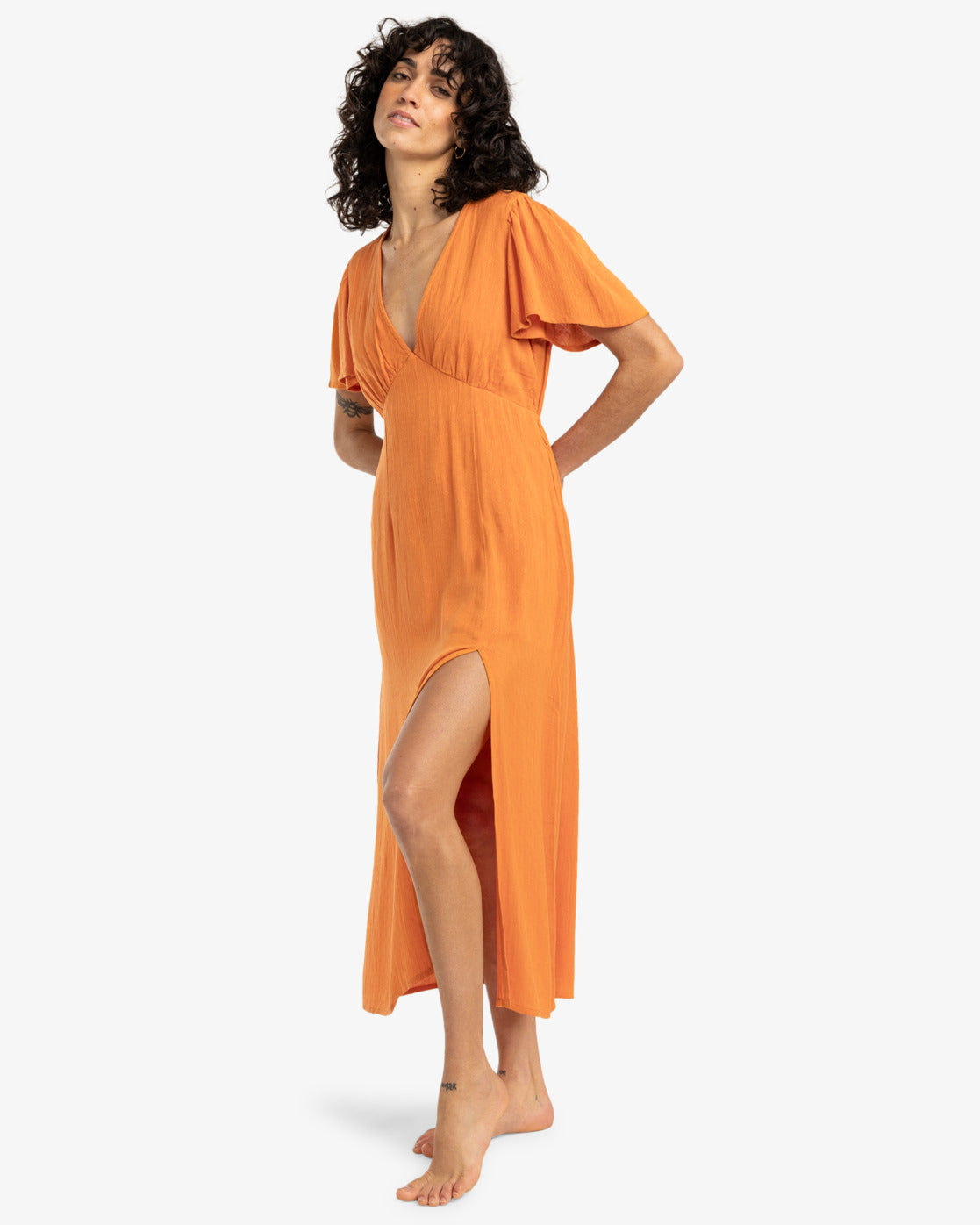 Billabong Womens Jet Set Midi Dress - Dried Mango