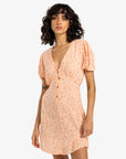 Billabong Womens Retro Mood Mini Dress - Soft Peach