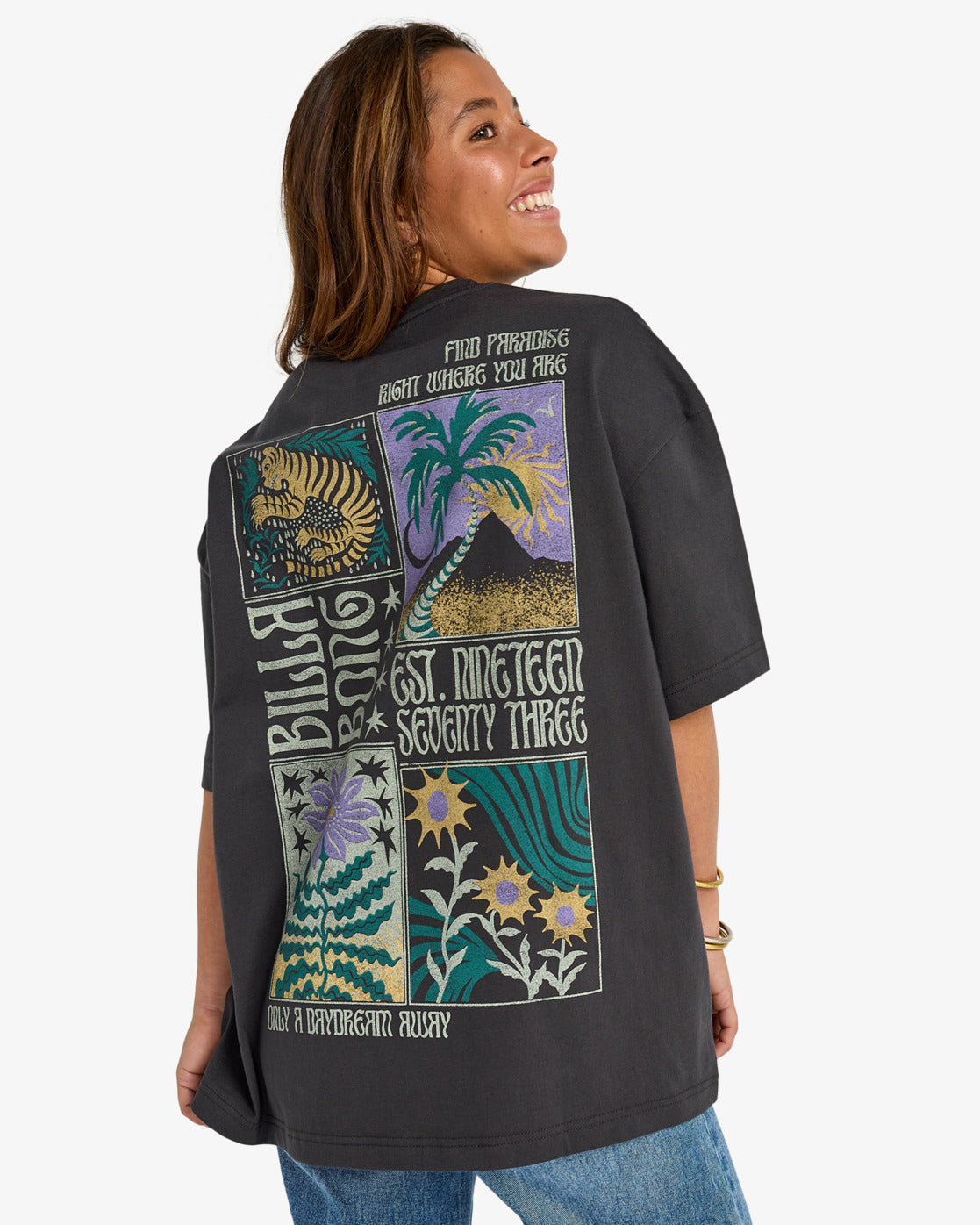 Billabong Womens Daydream Away T-Shirt - Off Black - ManGo Surfing