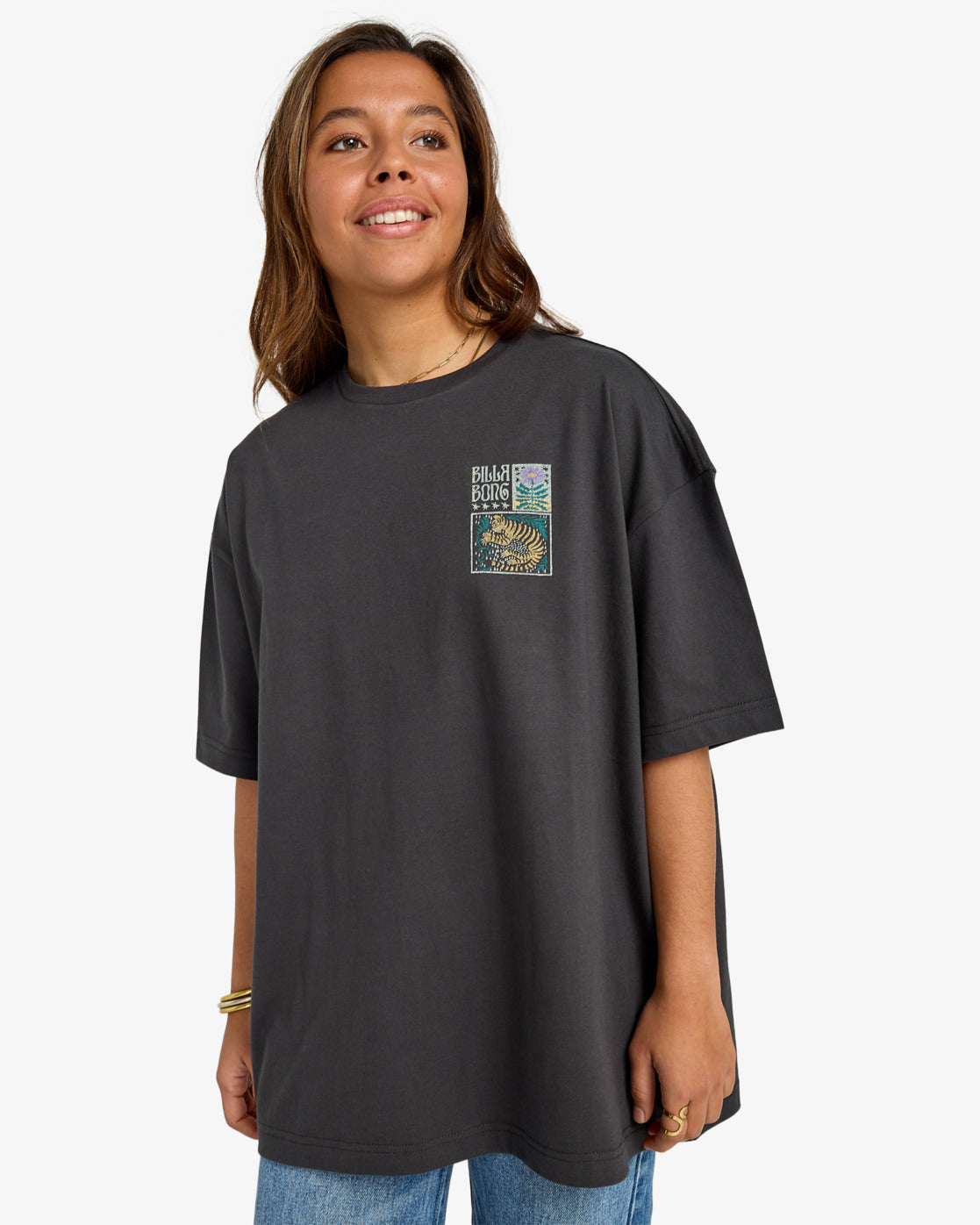 Billabong Womens Daydream Away T-Shirt - Off Black - ManGo Surfing