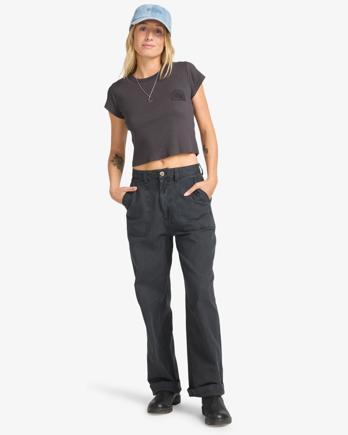 Billabong Womens Low Sun T-Shirt - Off Black - ManGo Surfing