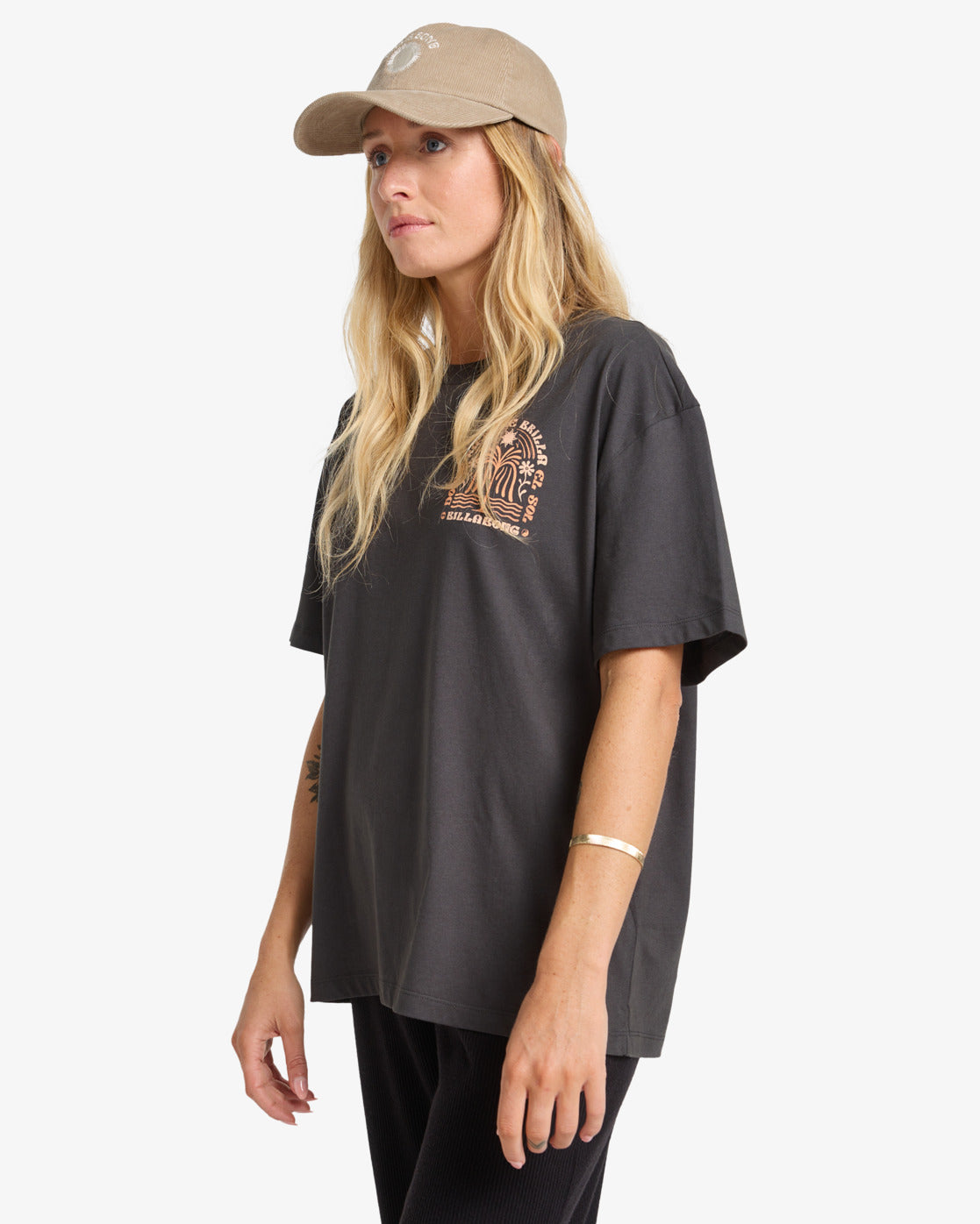 Billabong Womens Always Looking T-Shirt - Off Black