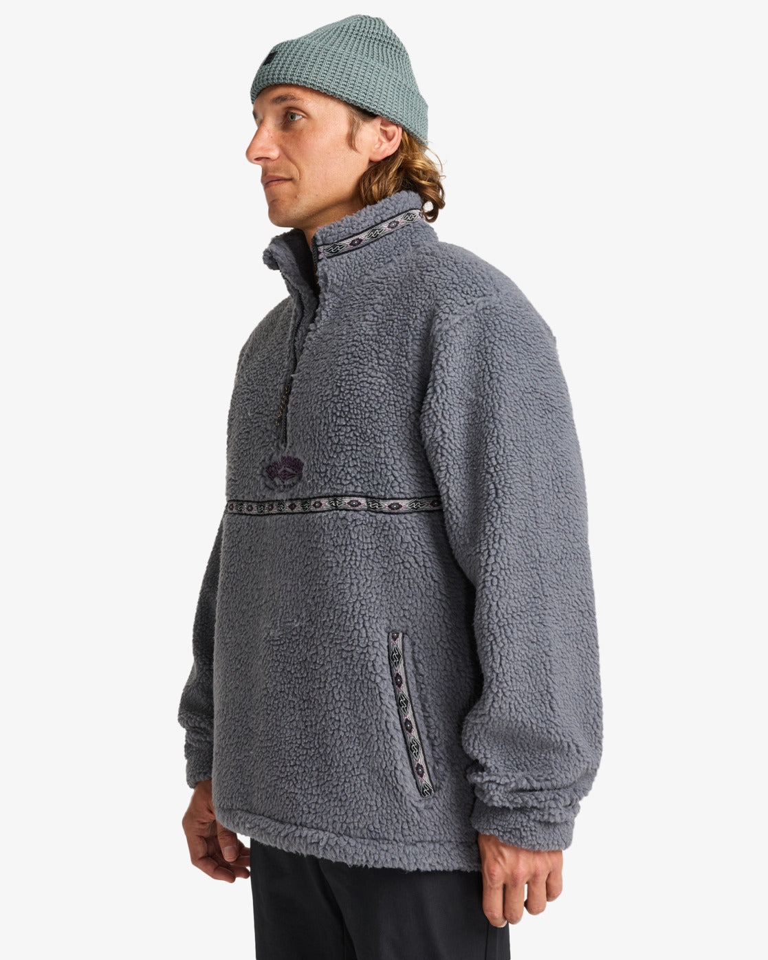 Billabong Mens Boundary Tombstone Half Zip Mock Neck Fleece - Pewter - ManGo Surfing