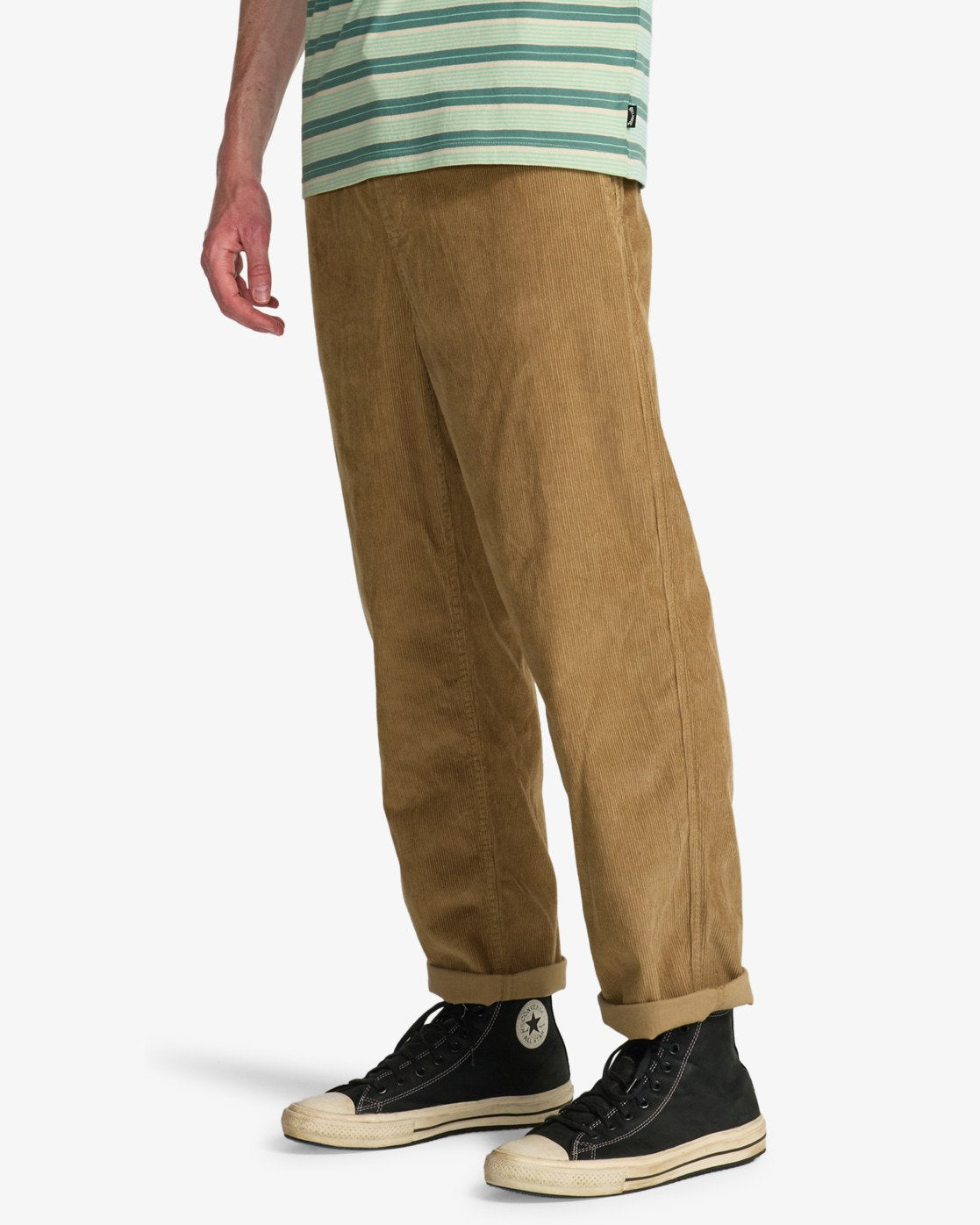 Billabong Mens Larry Cord Elasticated Waist Corduroy Trousers - Gravel