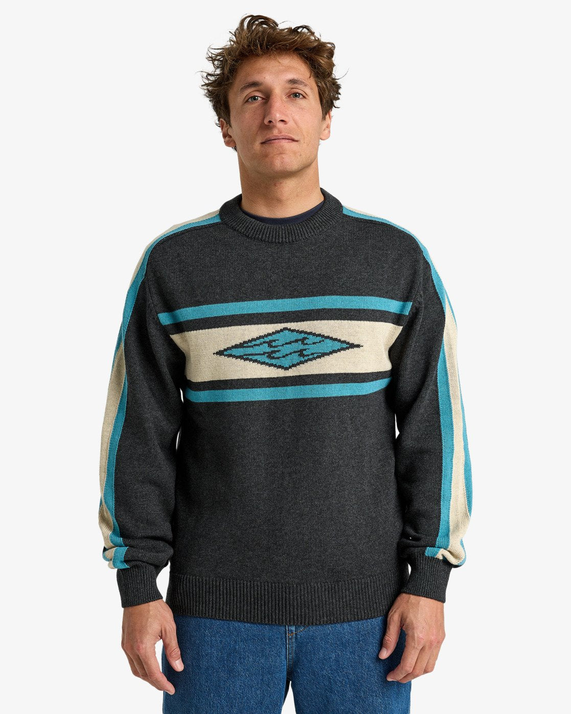 Billabong Mens Unlock Diamond Jumper - Raven