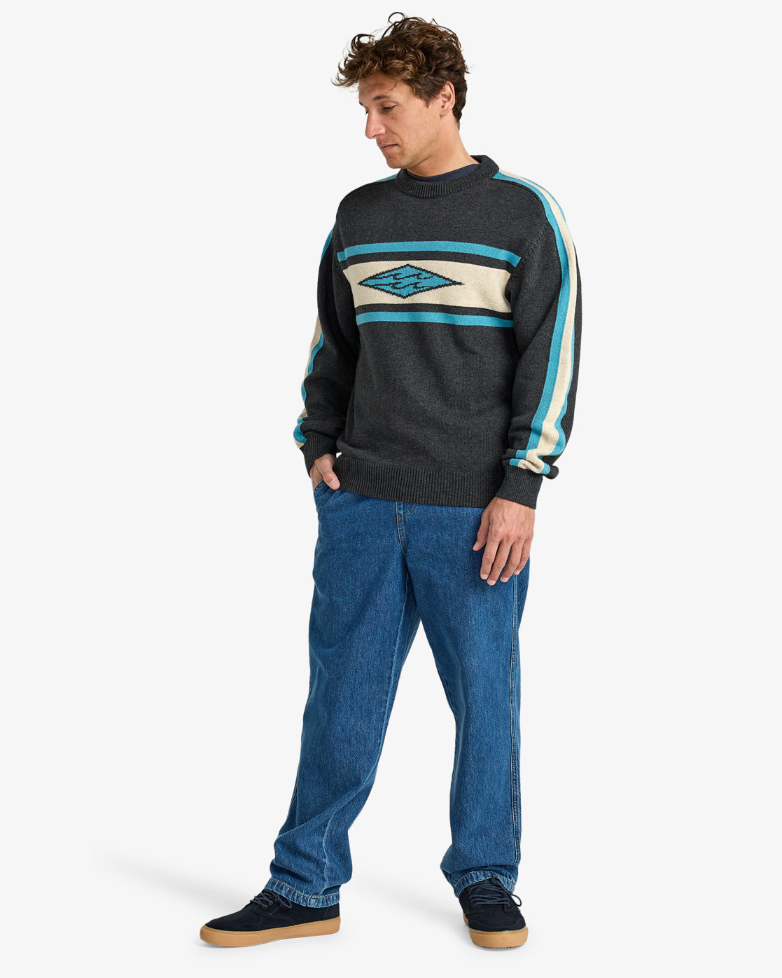 Billabong Mens Unlock Diamond Jumper - Raven