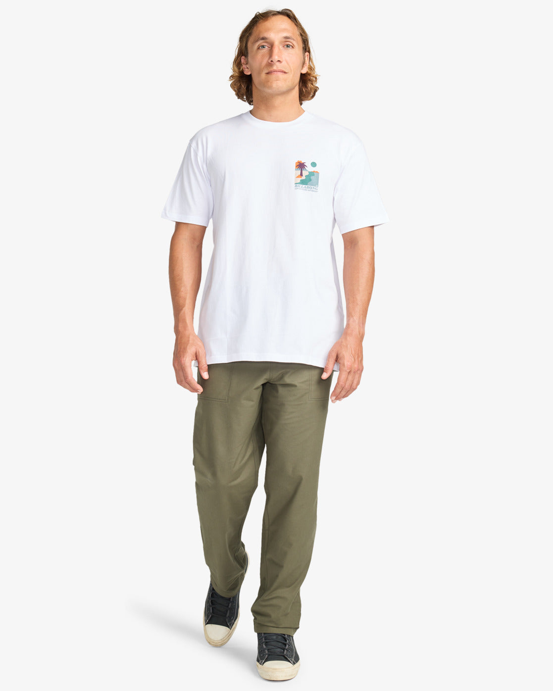 Billabong Mens Sundown T-Shirt - White - ManGo Surfing