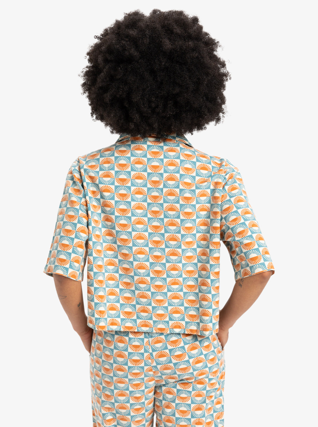 Quiksilver Womens Dad Short Sleeves Shirt - Brittany Blue Florever - ManGo Surfing