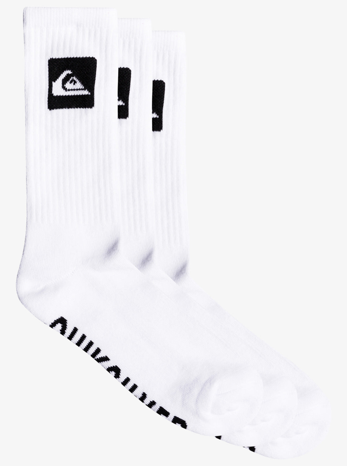 Quiksilver Mens Crew Socks (3 Pack) - White