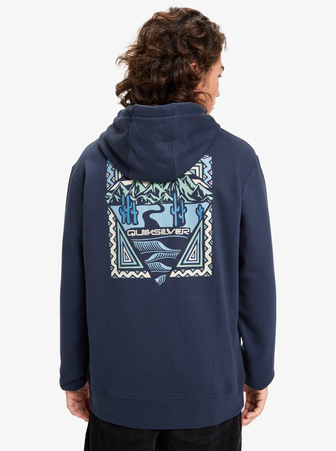 Quiksilver Mens Graphic Hoodie - Dark Navy
