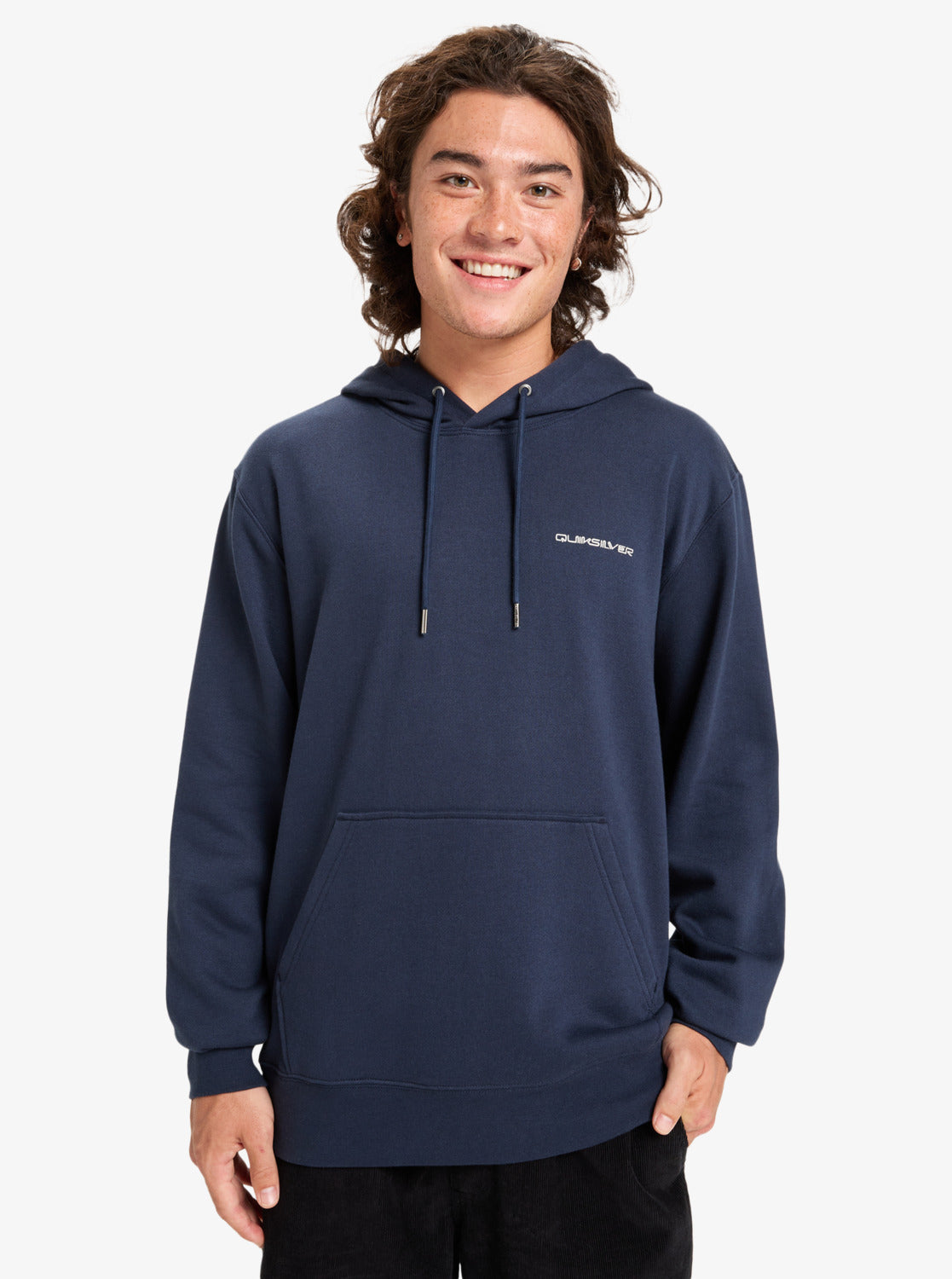 Quiksilver Mens Graphic Hoodie - Dark Navy