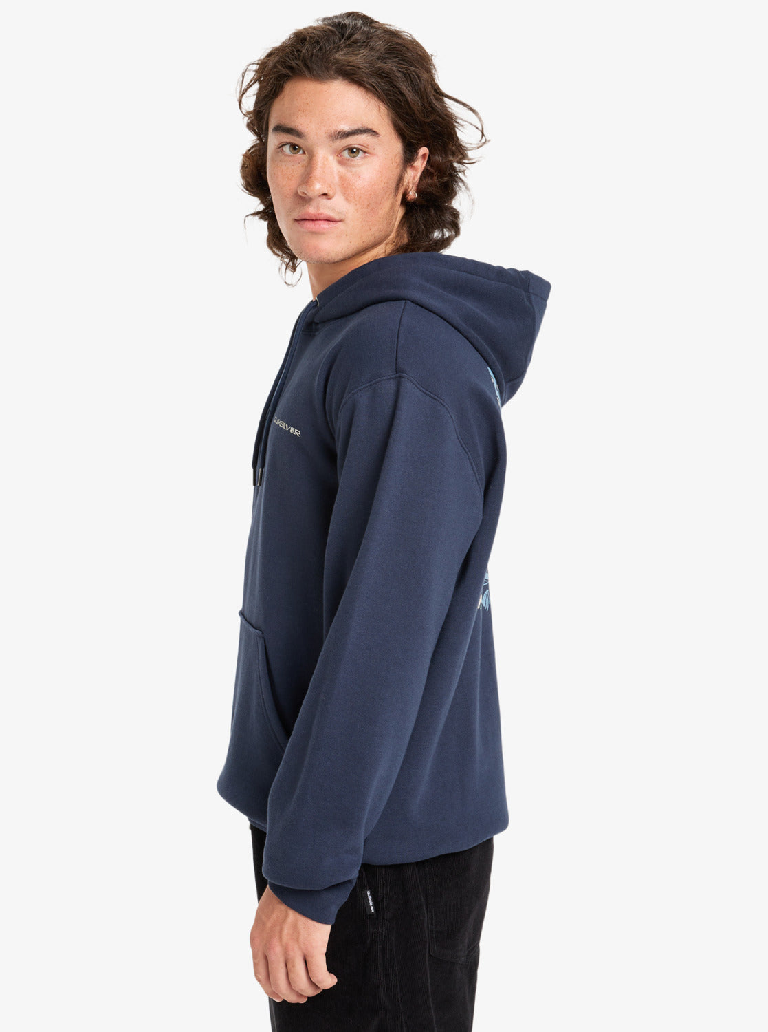 Quiksilver Mens Graphic Hoodie - Dark Navy