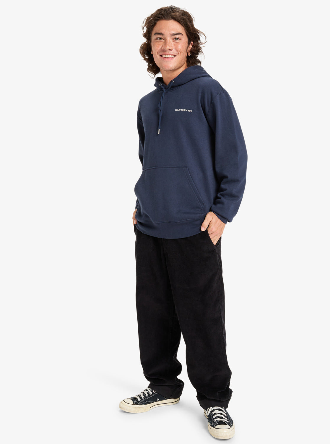 Quiksilver Mens Graphic Hoodie - Dark Navy