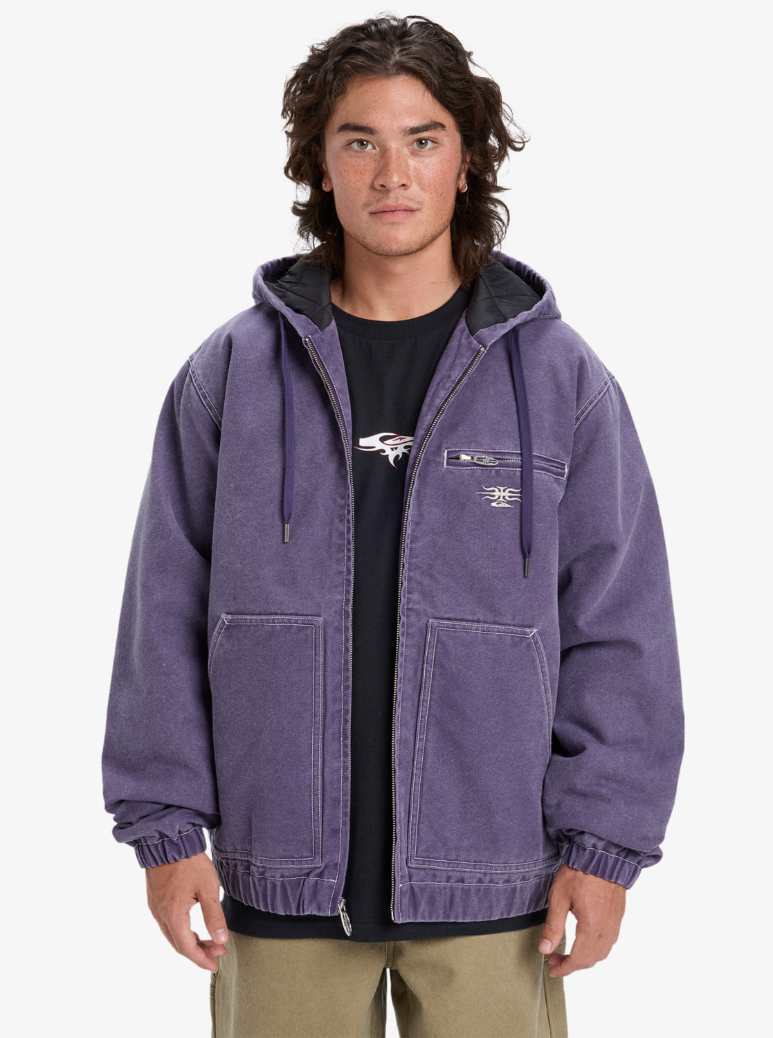 Quiksilver Mens Straight Out Mercury Street Jacket - Purple Velvet