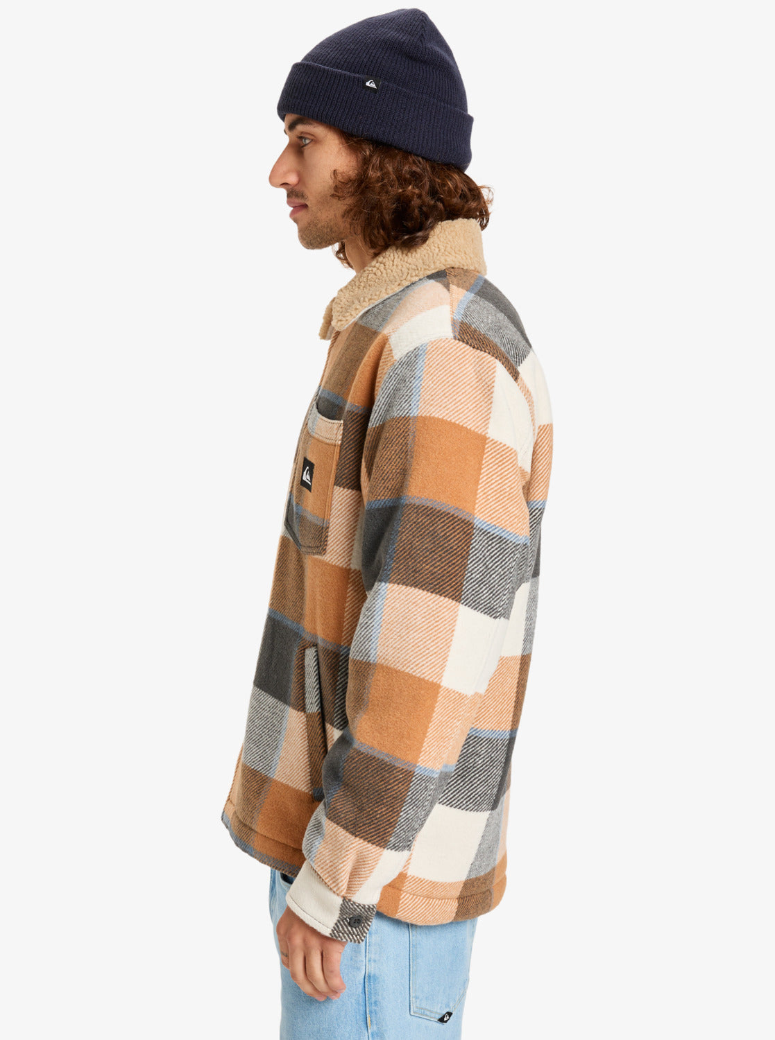 Quiksilver Mens DNA Sherpa Harrington Jacket - Almond