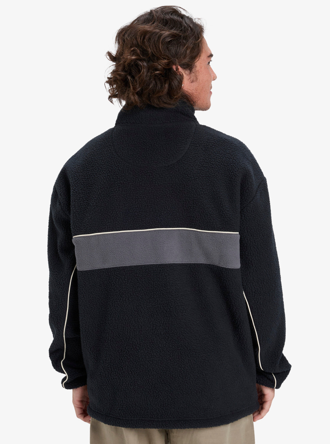 Quiksilver Mens Omni Sherpa Half-Zip Technical Fleece - Black