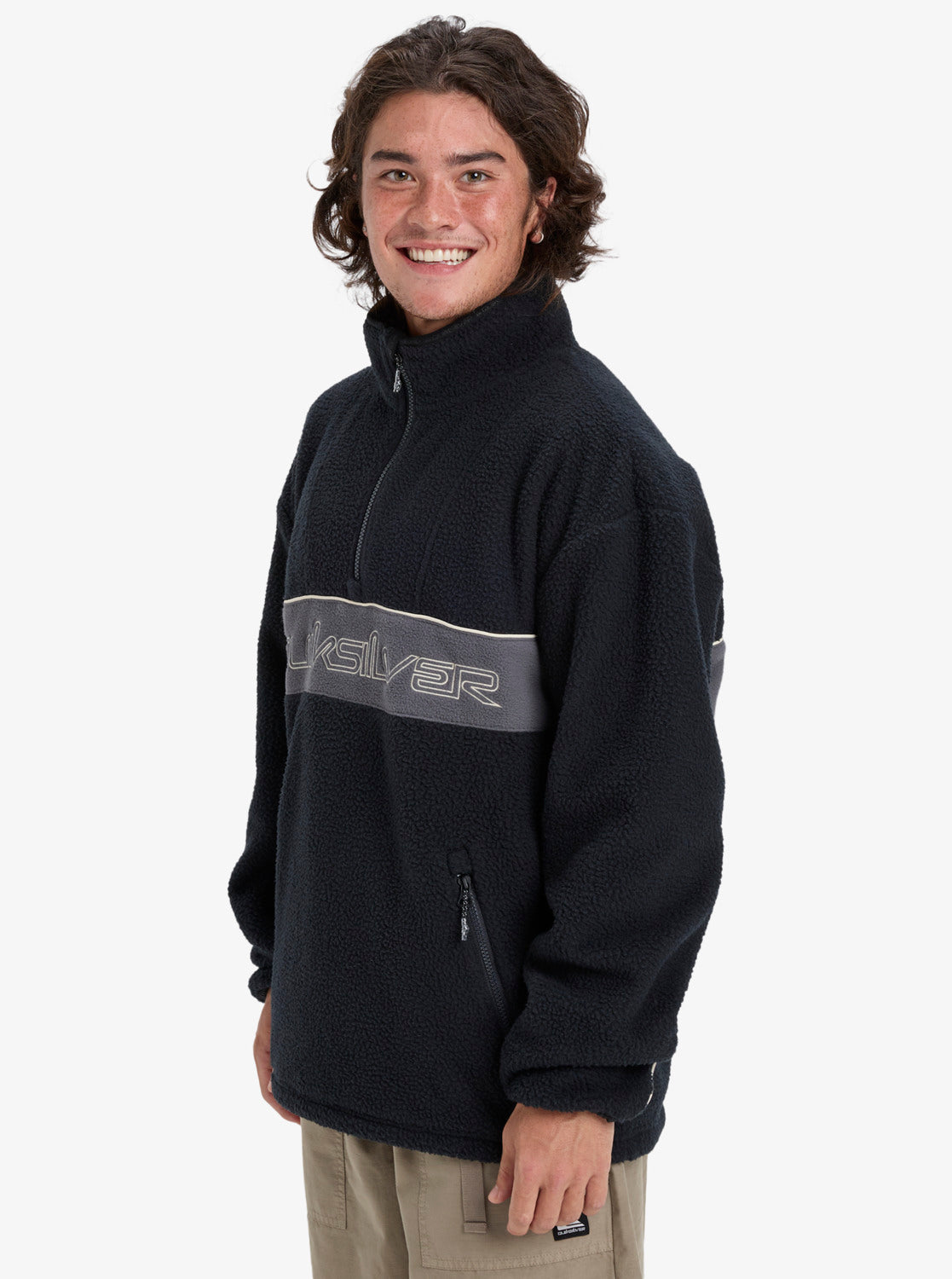 Quiksilver Mens Omni Sherpa Half-Zip Technical Fleece - Black
