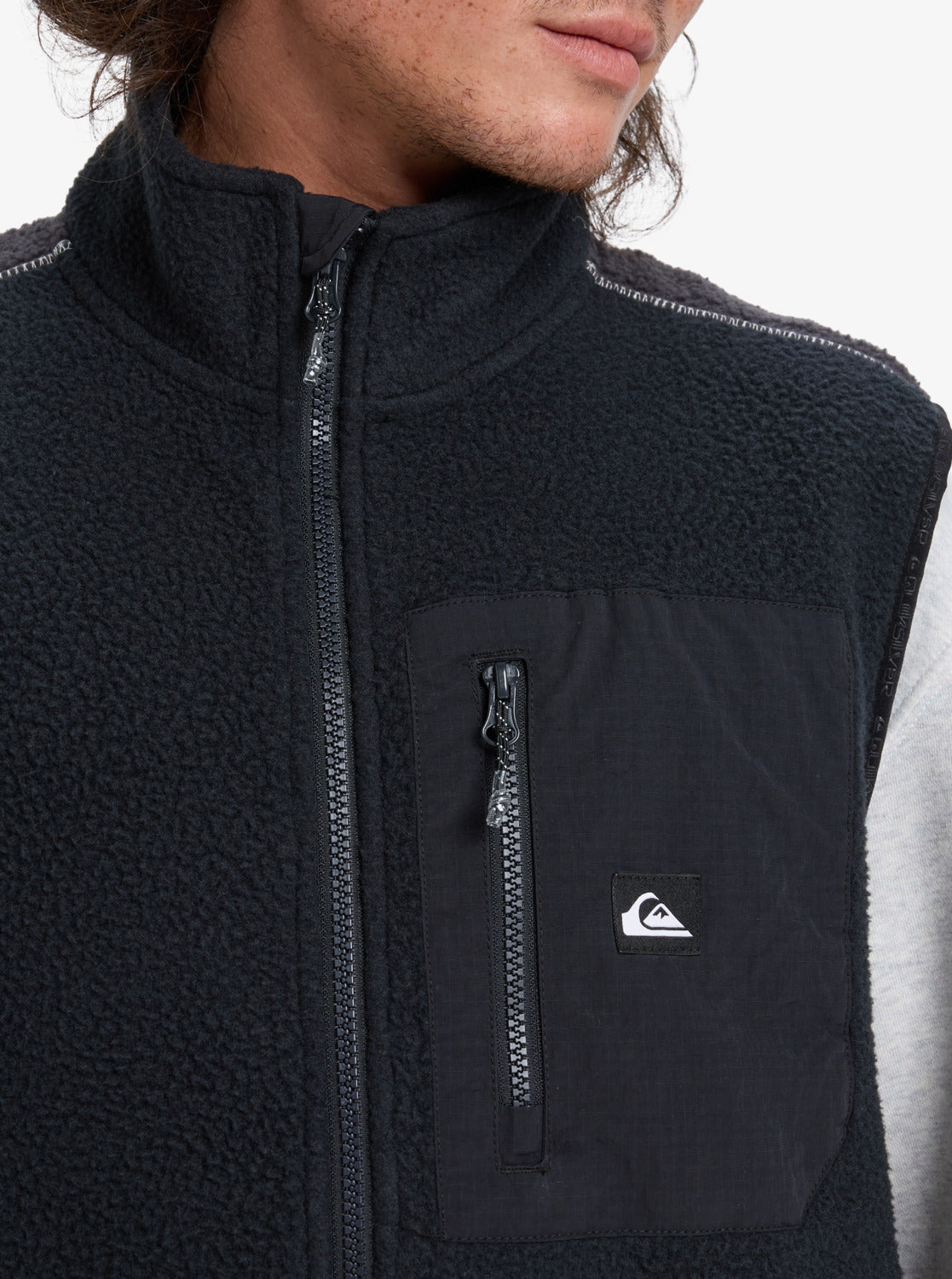 Quiksilver Mens Clean Coast Gilet Fleece - Black - ManGo Surfing