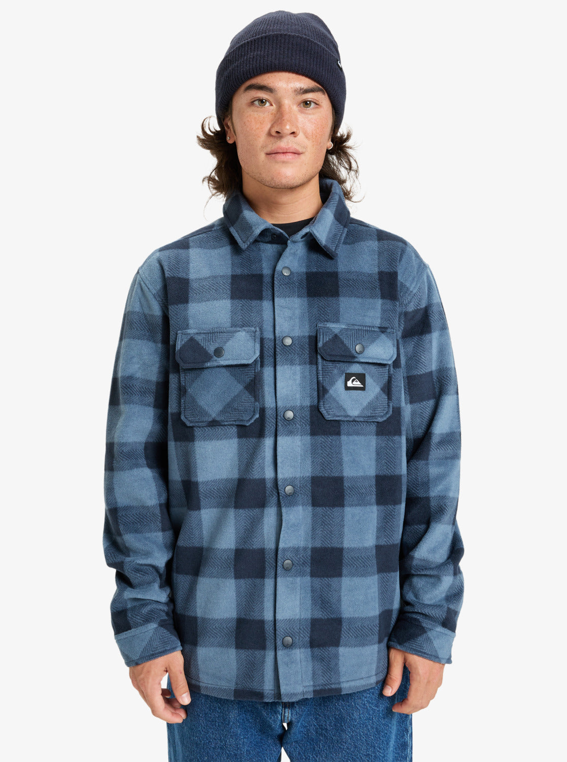 Quiksilver Mens Bering Strait Long Sleeve Check Shirt - China Blue - ManGo Surfing
