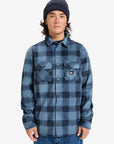 Quiksilver Mens Bering Strait Long Sleeve Check Shirt - China Blue - ManGo Surfing