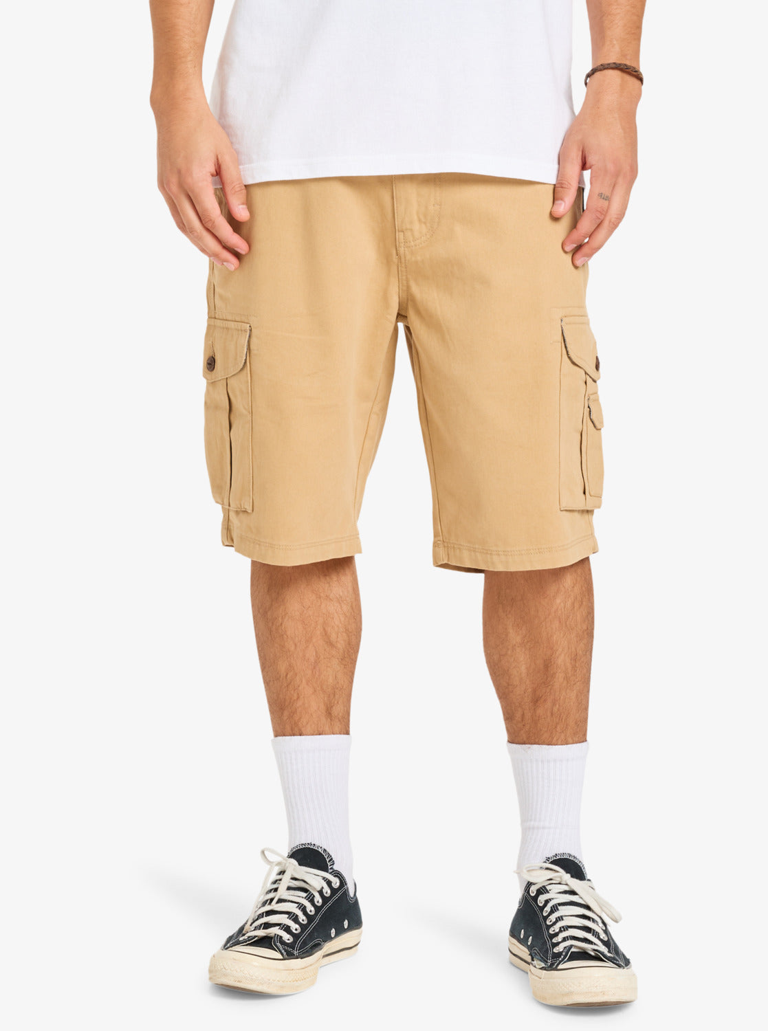 Quiksilver Mens Crucial Battle 21&quot; Cargo Walkshorts - Khaki - ManGo Surfing